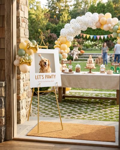 53.9" Gold Easel Stand for Sign, 2 Pack Display Easel for Wedding Sign - color: 2Pack Gold Iris