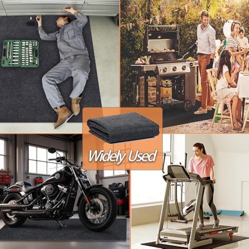 17 x 7.4 FT Garage Floor Mat for Under Cart,Oil Spill Mat with Weather Back - color: 17 X 7.4 Ft