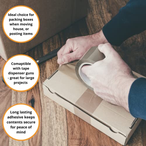 GTSE Brown Packaging Tape, 1.88in x 72yd, 6 Rolls, Heavy Duty - size: Pack of 6 Rolls