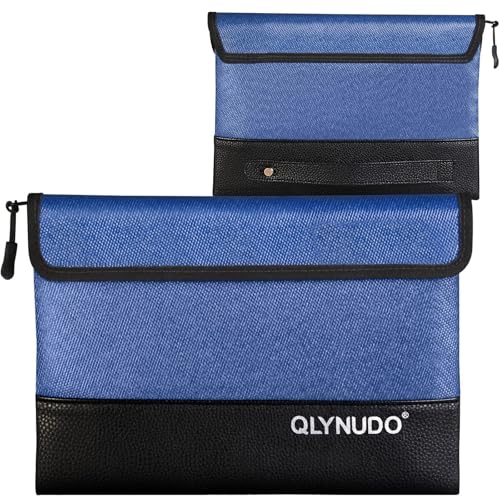 Small Fireproof Money Pouch for Cash with Zipper Bank Bag - color: Blue, size: Medium