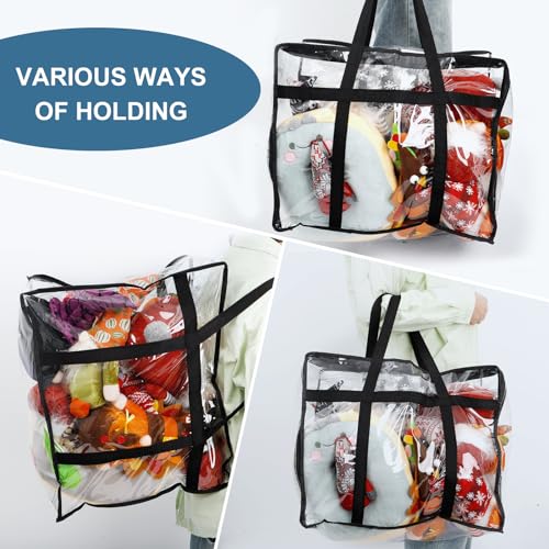 6Pack Clear Blanket Storage Bags Comforter Clothes Storage Moving Bag, 40L - size: 6X40L