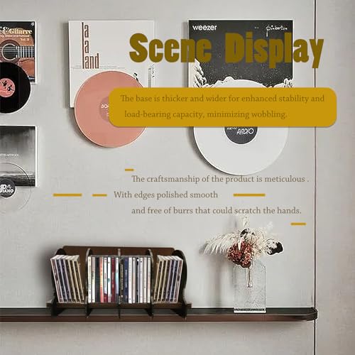 Wooden Cd Storage Box CD Holder Rack, DVD Display Stand Cd Storage Organizer Movie Cases Music Cassette Tapes Shelf Stand Record Crates Video Games Countertop Storage Brown