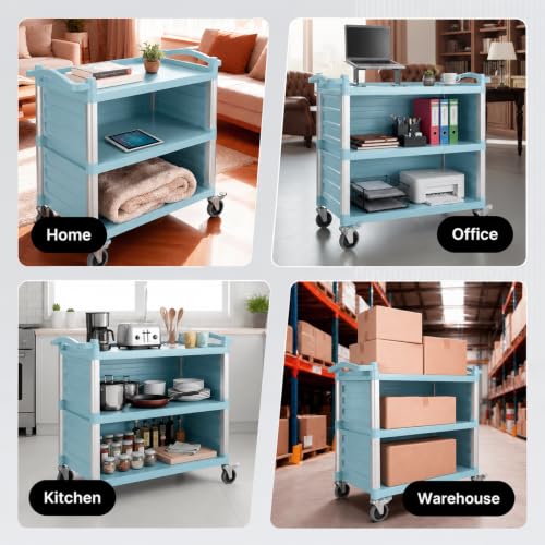 NorthSky Select Dual-Handle Utility Service Cart, 3 Shelves, 440 lb. Capacity - size: 32.9x16.3x38 in