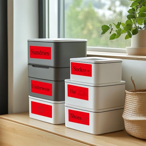 3×5 Inch Red Removable Thermal Labels,Waterproof Thermal Label,240 Sheets per Roll with Perforated Lines - color: Red, size: 3×5 inch