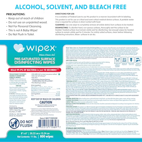 Wipex Gym Wipes Bundle: (1) Premium Black Wipe Dispenser with Trash Bin - Stainless Steel and (1) 800ct Disinfecting Gym Wipes Refill Roll - Suitable Use for School, Office, Gym, and Public Venues - size: 1 Count (Pack of 800)