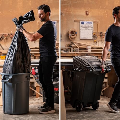 Plasticplace 95-96 Gallon Heavy Duty Black Trash Bags - Contractor Grade,Extra Large Garbage Bags for Construction & Outdoor Trash Cans,1.2 Mil Thick,61” x 68” (Roll),15 Count (Pack of 2) - size: 15 Count (Pack of 2)