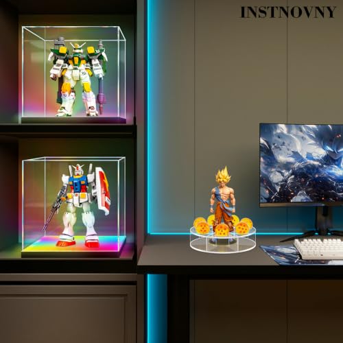 Shenlong Acrylic Shelf 15cm with Clear Acrylic Display Box 8.6*8.6*7.8 in, Suitable for Halloween Christmas Holidays and Birthday Home Decoration (Dragon and Beads not Included) - size: 15