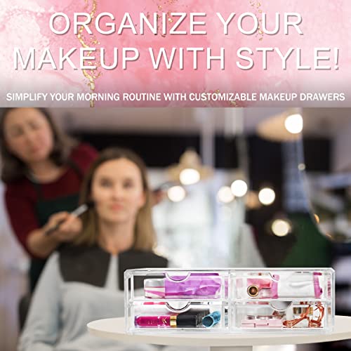 Sorbus Acrylic Drawers, Clear Makeup Organizer for Vanity (4 Drawers) - color: 4 Drawers