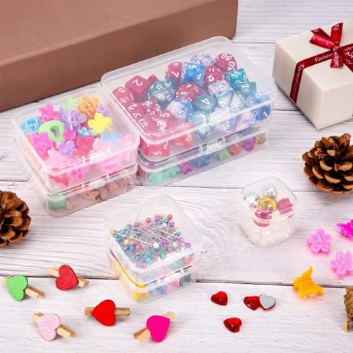 SATINIOR 24 Pcs Small Clear Plastic Container Box, 4.5 x 3.3 x 1.2 in - size: 4.4 x 3.3 x1.2 in