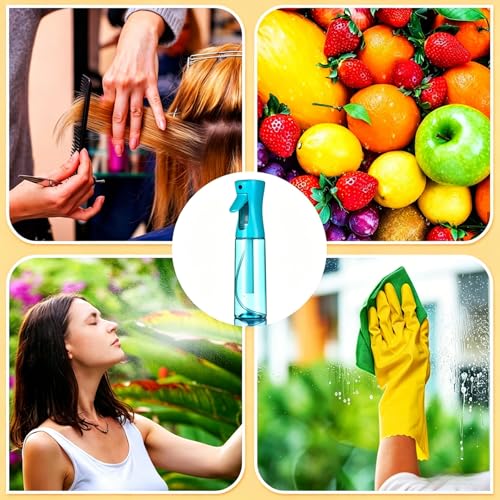 Spray Bottle For Hair,Continuous Spray Bottle, Empty Spray Bottles – Recycled Hair Misting Sprayer for Styling, Cleaning, Plants, Barbers (Blue) - color: Blue