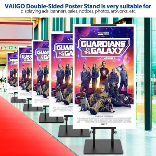 4-Pack Poster Stand - Heavy Duty, Double-Sided, Adjustable Height Up to 80 inches, Outdoor Banner Stand - Black - size: 4 Pack Poster Stand