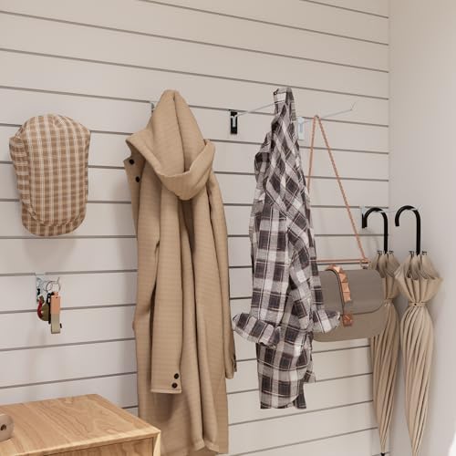 10'' Slatwall Panel Hooks, Chrome, 50 Pack Silver Slat Wall Hook - color: Chrome, size: 10 Inch