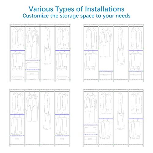 VIPEK V40 Heavy Duty Clothes Rack, Modular Closet System Clothing Rack - color: Black, size: V40 Regular