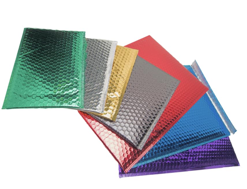 GGR Supplies Metallic Bubble Padded Envelope Mailers, 7.5 X 11 Inches, Waterproof Ultra Resistant Ideal For Packing, Shipping, and Storing. Pack of 25 (Gold) - color: Gold