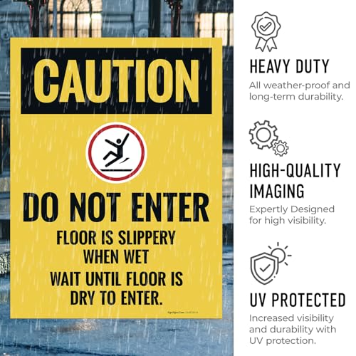 Caution Do Not Enter Wet Floor Sidewalk Sign Kit, - size: 18x24 Inches, style: 2 Pack - Replacement Panels
