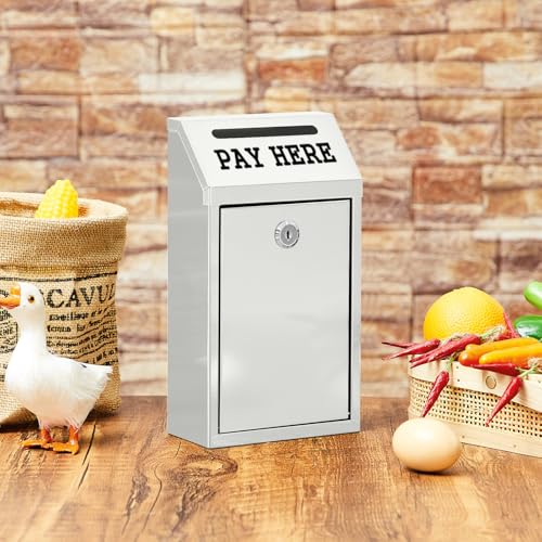Yaocom Metal Money Cash Box,White,10.2 X 5.7 X 2.8 Inch - color: White, size: 10.2 x 5.7 x 2.8 Inch