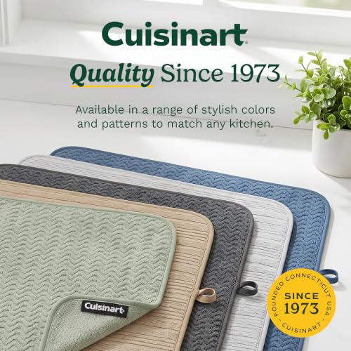 Cuisinart Dish Drying Mat for Kitchen Counter, 2Pack XL 18x24in, Microfiber - color: Hearts Pink