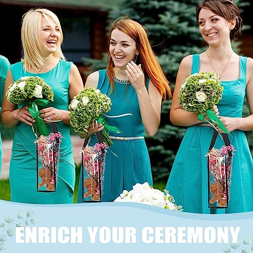 Paterr 50 Pcs Clear Tote Bag Bulk Stadium Approved Plastic Clear Gift Bag with Handle for Wedding Birthday Baby Shower Party
