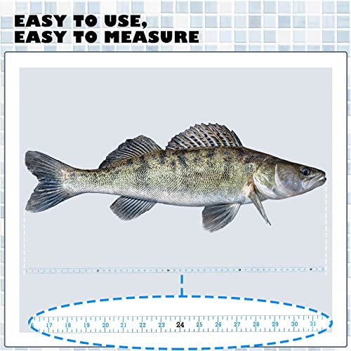 6 Pcs Fish Ruler Decal Fish Measuring Tape Sticker for Boat Adhesive Fishing Ruler Transparent Waterproof Fish Sticker Clear Tape Measure for Boats Kayak Net Gaff Fishing Accessories