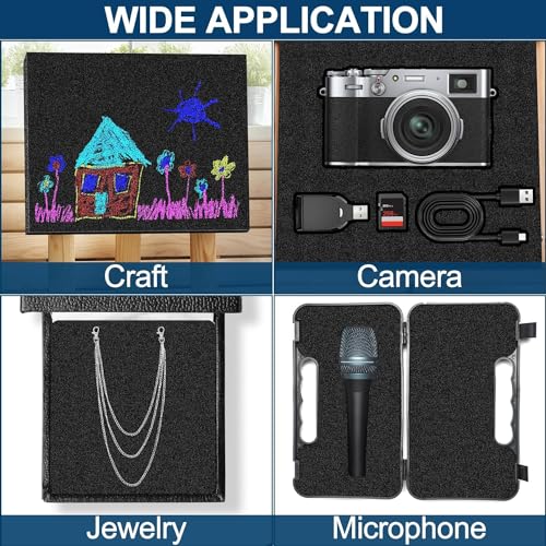 MYFAMIREA Polyurethane Foam Sheets 54" L x 16" W x 2" T Packing Foam Inserts Cuttable Craft Foams Cushion Foams High Density Foam Pads for Case, Tool Game Box, Camera, Jewelry, DIY Craft, Black, 1PCS - size: 54in X 16in X 2in