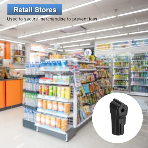 uxcell 100pcs Peg Hook Locks Stop Locks 4mm ABS Hook Security Lock - color: Black