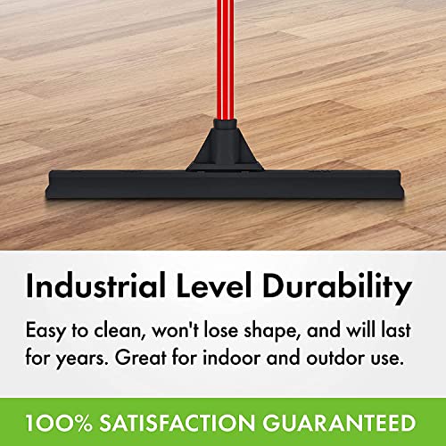 Heavy-Duty Floor Squeegee - Large 18" Wide Blade & 55" Long Handle Professional Grade Concrete, Garage & Commercial Rubber Squeegee Broom Floor Cleaner - Wood, Tile, Shower, Glass, Deck, Window - size: 18 Inch Blade - 1 Piece Handle