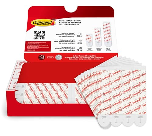 Command Indoor Large Replacement Strips, 20 Strips - size: 20 Strips