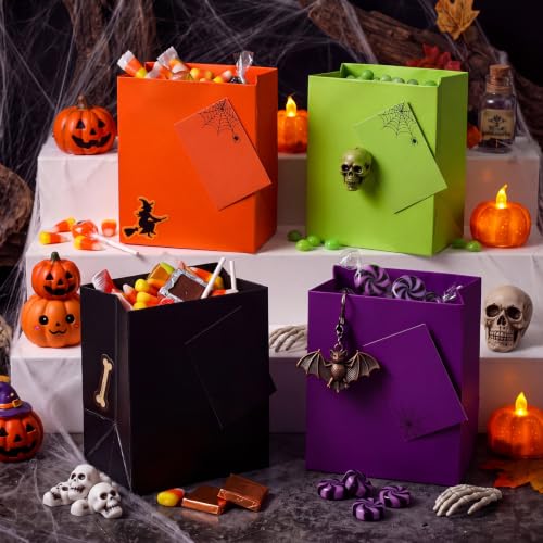 Sherr 100 Pcs Halloween Mini Gift Bags Bulk, 4 x 2.75 x 4.5 in Paper Bag - color: Halloween