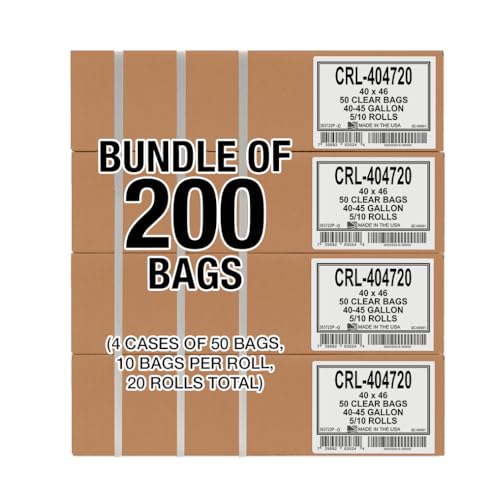 Aluf Plastics 45 Gallon 2.0 MIL Clear Garbage Bags - 40" x 46" - Pack of 200 - For Contractor, Industrial, Healthcare, & Municipal - color: Black, style: 40-45 Gal, 2.0 Mil, 200 Count