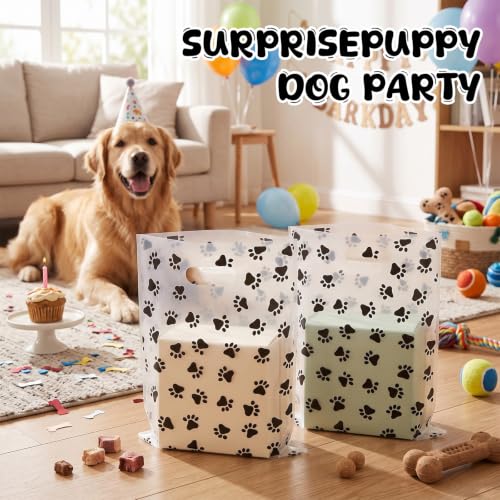 FunooFuno 200 Pcs Dog Paw Gift Bags Bulk, Clear - style: Clear