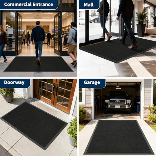 2'X15' Commercial Doormats,Thick Heavy-duty Custom Rubber Door Mat Outside - size: 2ft x 15ft