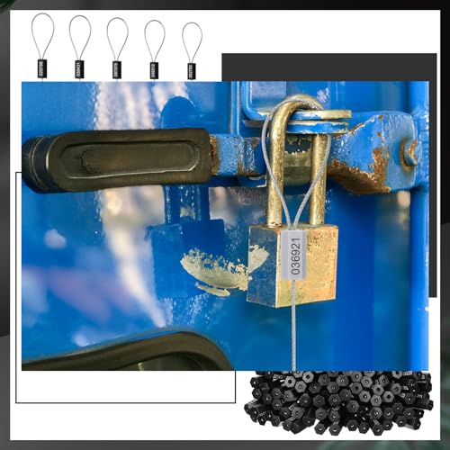 Nuogo 200 Pcs Black Steel Security Cable Seals - color: Black