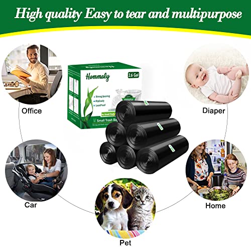 Hommaly 1.2 Gallon 240 pcs Small Black Trash Bags, Strong Garbage Bags, Bathroom Trash Can Bin Liners Unscented, Mini Plastic Bags for Office, Waste Basket Liner, Fit 4.5,5,6 Liters, 0.5,0.8,1,1.2 Gal - color: Black, size: 240 Count (Pack of 1)