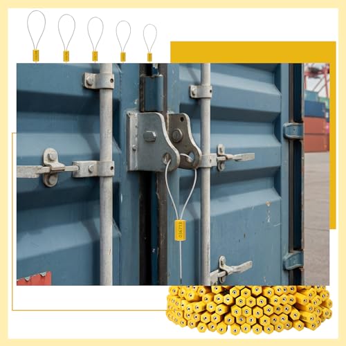 Nuogo 200 Pcs Yellow Steel Security Cable Seals - color: Yellow
