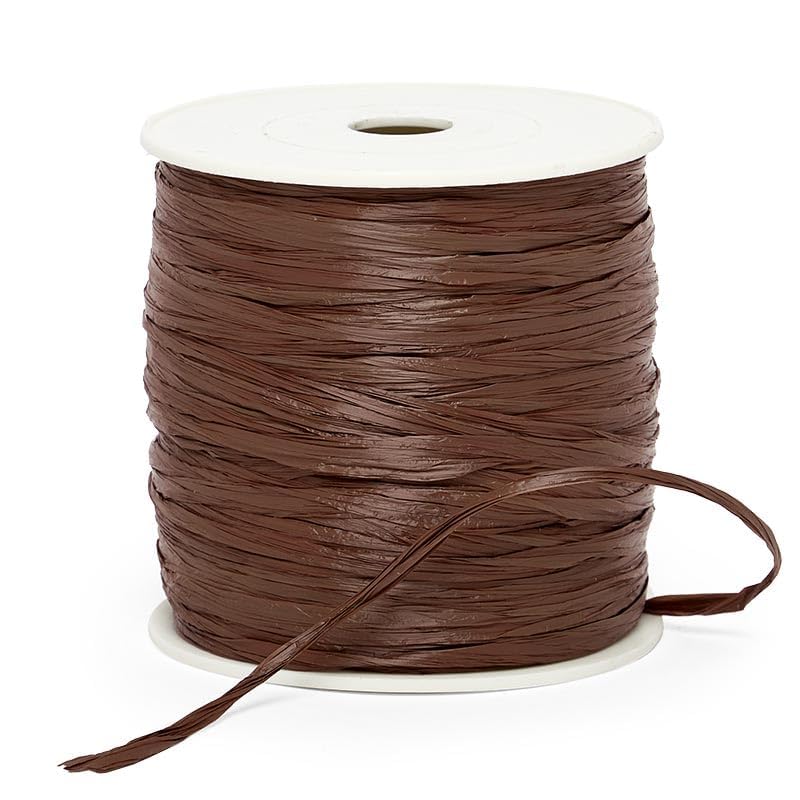 Brown Raffia Ribbon 1/4" X 100 Yards - color: Brown