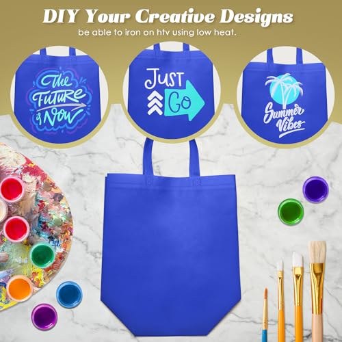 30 Pcs Reusable Tote Bag Bulk with Handle - color: Navy Blue
