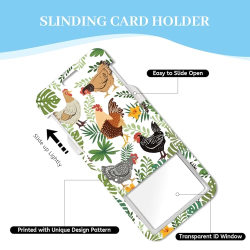 Hancynir Chicken Lanyards for Id Badges, Badge Holder Retractable Reel Clip - color: Funny Chickens