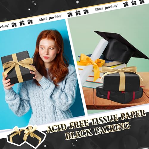 500 Sheets Halloween Black Tissue Paper Bulk 15 x 20 Inch for Gift Bags - color: Black, size: 15 x 20 Inch