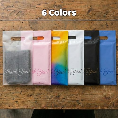 Donyson Frosted Thank You Bags with Handle, 6x9, 100 Pack, for T-Shirts - color: Frosted, size: 6x9 (100 Pack)
