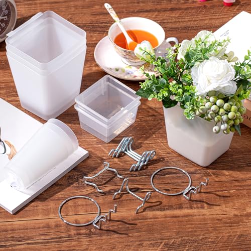 Jinei 12 Pcs Pegboard Bins Baskets with Hooks Organizer Set,Translucent - color: Translucent