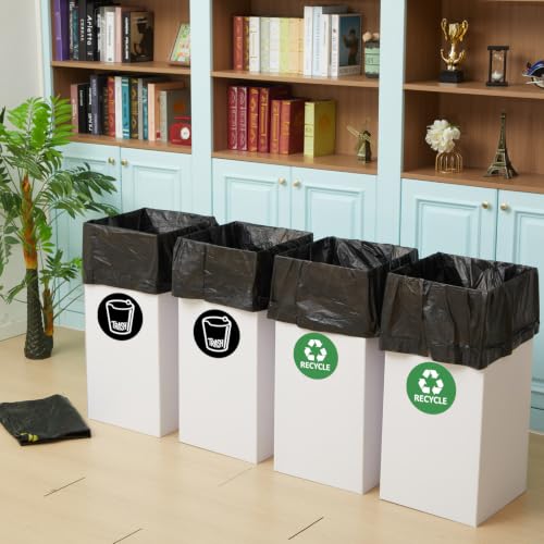4 Pack Disposable Trash Cans for Parties, 30 Gallon Extra Large Thick Recycled Corrugated Cardboard Trash Bin, Collapsible Garbage Cans with 8 Bags for Wedding, Birthday, Backyard Party Event