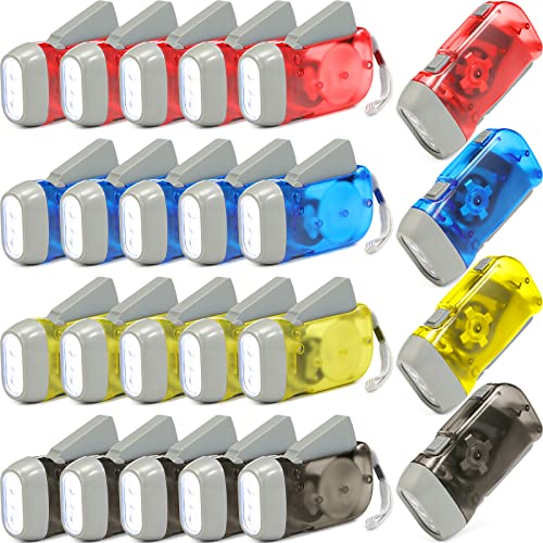 Mudder 24 Hand Crank Flashlight, Red, Blue, Green, Yellow, Black - color: Yellow, Red, Grey, Blue