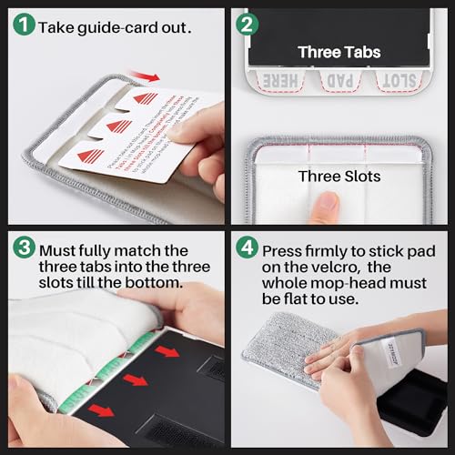 JOYMOOP Flat Mop System, Microfiber Mop and Bucket Set, White, Commercial & Household Use, Hardwood Floor & Wall Cleaning Mop with Long Handle, 4 Microfiber Pads - color: K