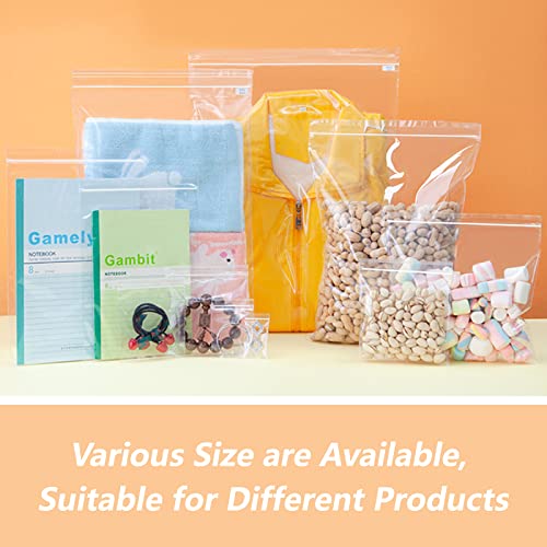 WEPOLY - 13" x 15"(100 Count) Large Zip Bags - 2 Gallon Zip Plastic Poly Bags for Clothing, T-Shirts, Pants - color: 100 Pack, size: 13" x 15"