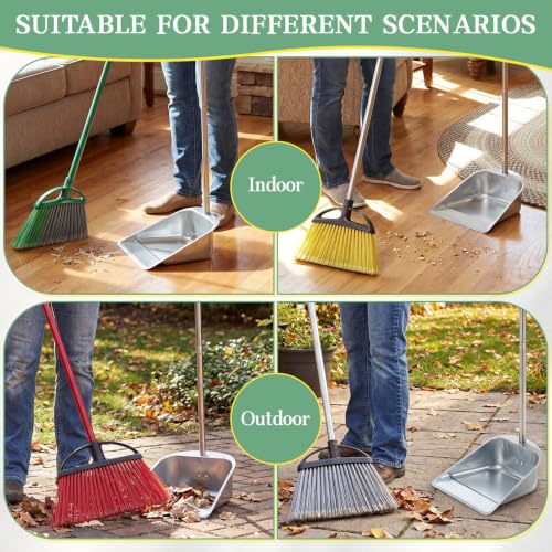 Didaey 6 Pack 33 Inch Stainless Steel Dustpan with Long Handle, Black