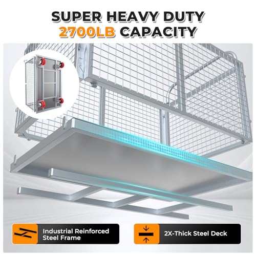 40" Lx24 W 6-in-1 Platform Truck Push Cart Dolly with Fenced, Industrial Foldable Hand Trucks with 2700LB Weight Capacity Large Size for Easy Storage and Wheels