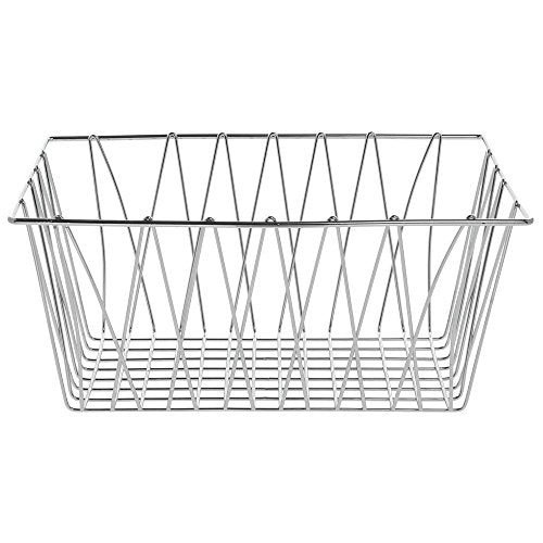 HUBERT Wire Display Basket Rectangular Chrome Plated Pastry Basket Bakery Tray - 18"L x 12"W x 8"H