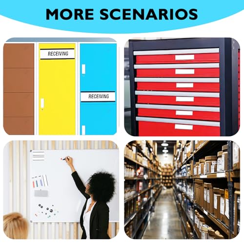 48-Pack 1"x4" C-Channel Magnetic Label Holders for Metal Racks - size: 1 × 4 inch - 48pcs