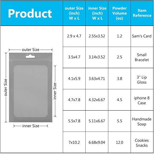 100 Pieces Reusable Bags Clear Window, Holographic Gradient Mylar Zip Bag - color: Purple&Light Blue, size: 4.1x5.9 Inch