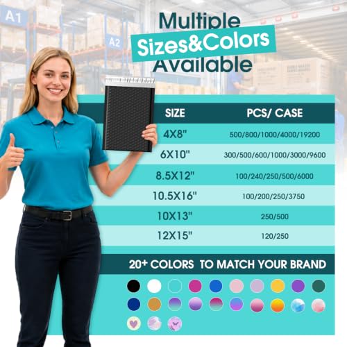 Fuxury Black Bubble Mailers 6x10" Padded Envelopes 1000Pack - color: Black, size: 6x10" 1000PC